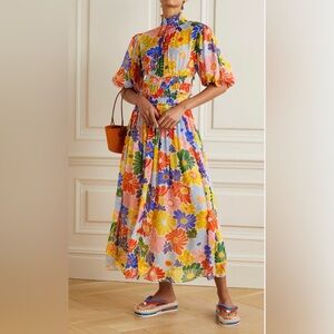 Farm Rio Sand Sunny Daises Midi Dress size large NWT